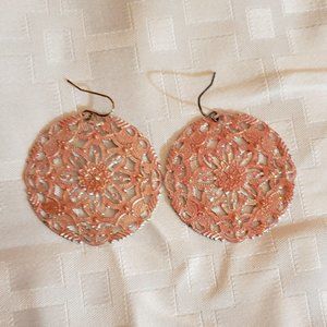 Pink Mandela Boho Style Earrings
